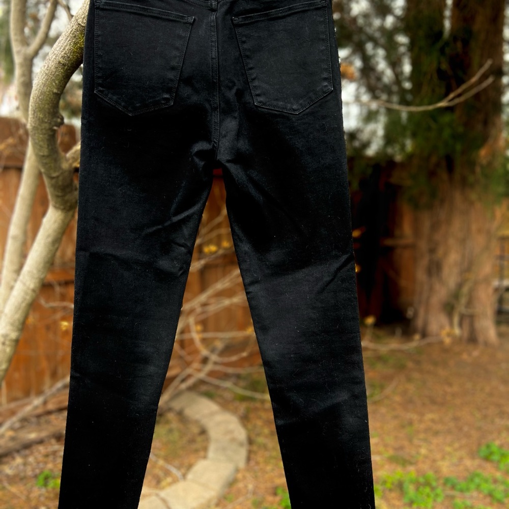 NWOT Abercrombie black jeans ultra high rise super skinny raw hem 28R 6 - Picture 11 of 15